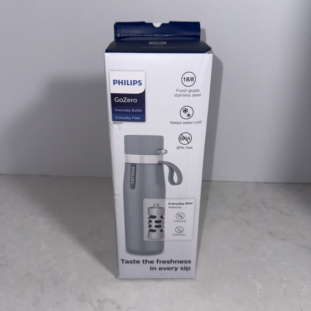 Philips GoZero Insulated Filtration Water Bottle With Filters 18.6 OZ